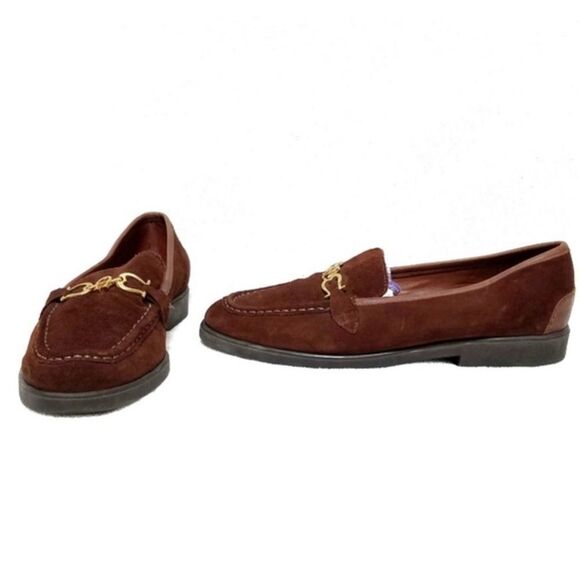𝅺VINTAGE 80s Etienne Aigner Tulsa Suede Loafers 8.5 - Picture 1 of 10